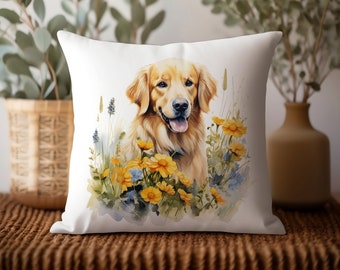 Golden Retriever Pillow Cover | Pet Home Decor Gift Ideas | Dog Mom Gift | Cute Dog Throw Pillow Case | Dog Lover Gift