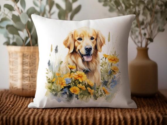 Golden Retriever Pillow Cover Pet Home Decor Gift Ideas Dog Mom Gift Cute Dog Throw Pillow Case Dog Lover Gift Etsy
