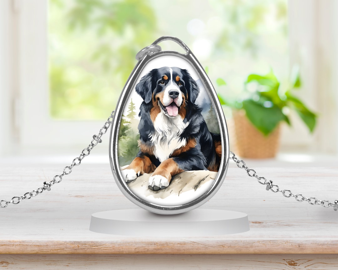 Bernese Mountain Dog Oval Necklace Silver Dog Jewelry Pendant Charm Dog Mom Gift Dog Lover Gift Dog Breed Merch Etsy Canada