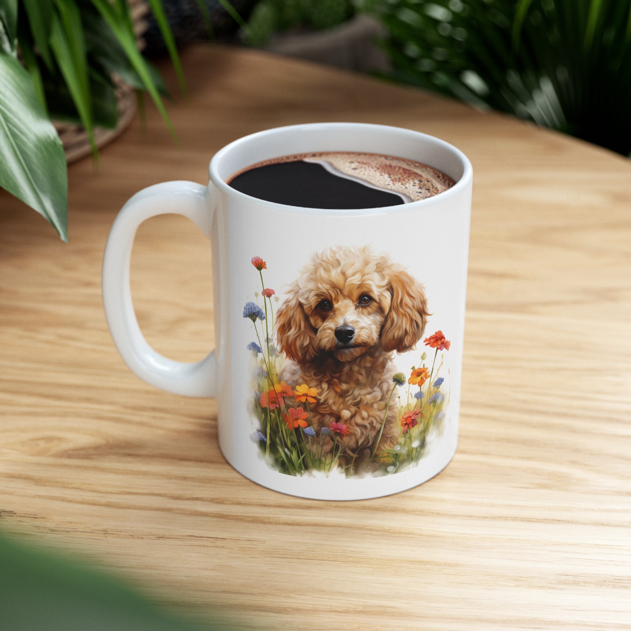 Discover トイプードル プードル マグカップ 約350ml 可愛い動物 犬 アニマル コーヒーカップ ギフト Cute Poodle