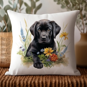 Black lab pillows hooked online