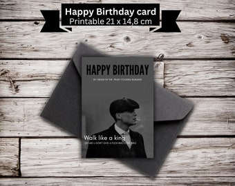 21x 14,8 cm Happy Birthday Printable Greeding Card *Peaky Blinders