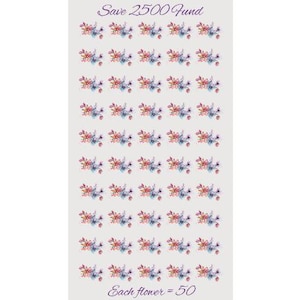 Digital Floral Save 2500 Savings Challenge ~ A6 Digital Savings Challenge ~ Big Savings Goals