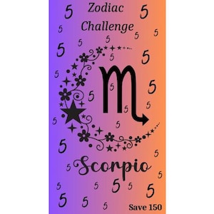 Digital Scorpio Zodiac Save 150 Savings Challenge ~ A6 Digital Savings Challenge
