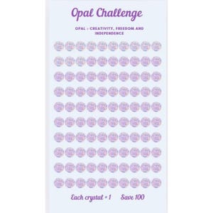 Digital Opal Savings Challenge 100 ~ Digital Printable PDF ~ A6 Sinkings Fund Savings ~ Low Income Savings Challenge