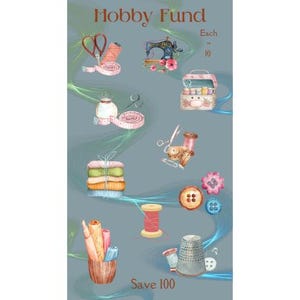 Digital Hobby Sewing Save 100 Savings Challenge ~ A6 Digital Savings Challenge