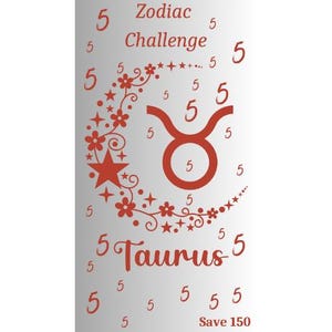 Digital Taurus Zodiac Save 150 Savings Challenge ~ A6 Digital Savings Challenge