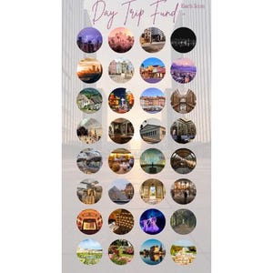 Digital Day Trip Sinking Fund Custom Amount Savings Challenge ~ A6 Digital Savings Challenge ~ Budgeting Support Tool