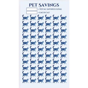 Digital Pet Sinking Fund Tracker ~ Digital Printable PDF ~ A6 Sinkings Fund Savings ~ Custom Amount Savings Challenge