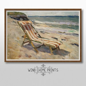 Cozy Beach Day Painting / Soft Sandy Earth Tones / Wall Decor / Landscape Still Life Art Print / Printable Art / #00102