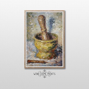 Kitchen Art Download Mortar and Pestle / Neutral Tones / Kitchen Wall Art / Vintage Art / Living Room Art / Printable Art / #0122