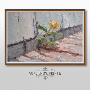 Rustic Dandelion Painting / Warm Hues / Wall Decor / Homely Botanical Art / Landscape Art Print / Printable Art / #0095