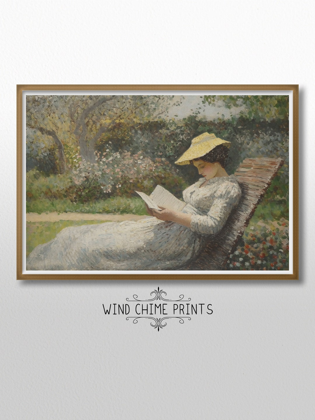 Vintage Garden Art / Neutral Tone / Portrait Wall Art / Vintage Art