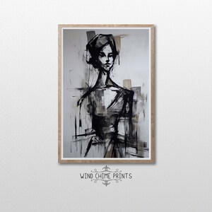 Abstract Female Portrait Painting / Minimal Color / Modern Decor / Representational Abstract / Portrait Art Print / Printable Art / #0086