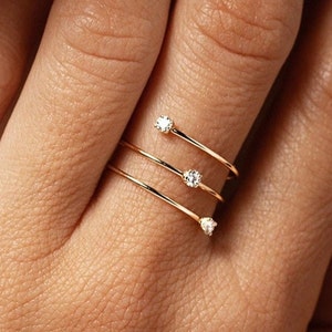 14k Gold Diamond Spiral Ring / Pave Diamonds / Diamond Wrap Ring / Swirl Diamond Ring / Dainty Diamond Ring / Diamond Wrap ring