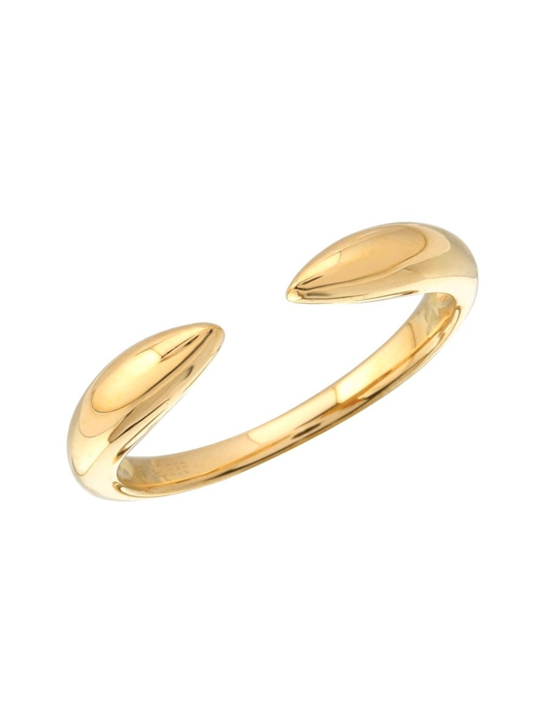 14k Gold Claw Ring, Solid Gold Cuff Ring, Engagement Ring Stacking, 14k ...