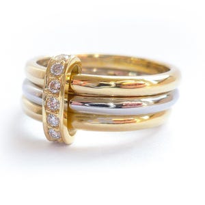Multi-Link Band Ring, Interlocking Connector Eternity Ring, Moissanite Ring, Anniversary Wedding Ring, Women Ring, Gifts For Her