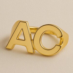 Personalized Double Initial Letter Ring Custom Ring Couple Rings