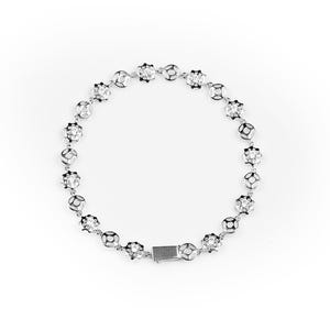 Cubic Zirconia Bracelet Anniversary Gift Antique Bracelet 925 Sterling Silver Bracelet Round Diamond Bracelet Christmas Gift