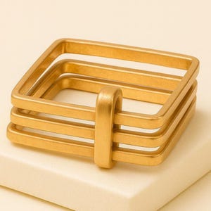 Square Ring Connector Stacking Ring Everyday Wear Modern Jewelry