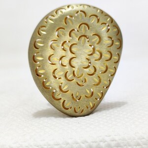 Boho Style Yellow Gold Plated Silver Ring, Adjustable Finger Ring, Sterling Silver Engagement Ring, Mother&#39;s Day Gift