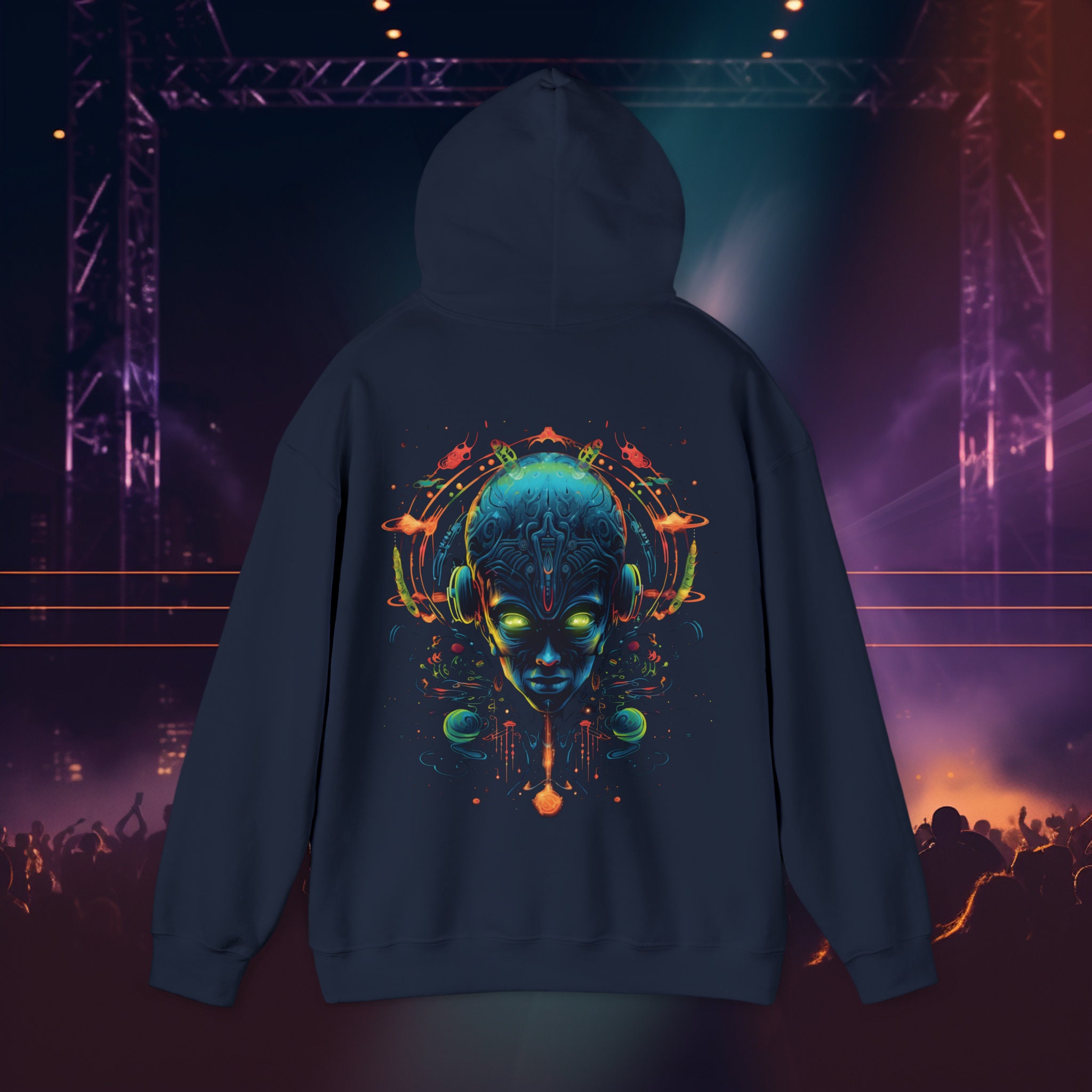 Sweat à Capuche Techno Raver Party - Design Vintage Tendance, Pour Festivals Et Soirées électro
