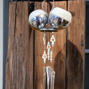 Vintage Silverplate Spoon Wind Chime: Art Deco Suncatcher
