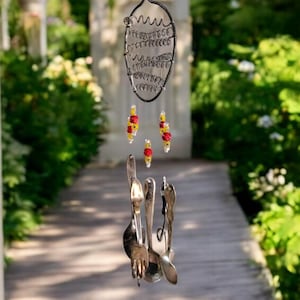 Upcycled Silverware Wind Chime: Vintage Kitchen Decor, Garden Art