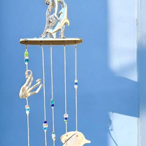 Ocean Life Wind Chime: Upcycled Silverware Suncatcher, Garden Decor