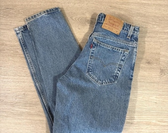 Vtg 90s Levi's 550 Women's Jeans: Blue Relaxed Fit Tapered High Rise USA