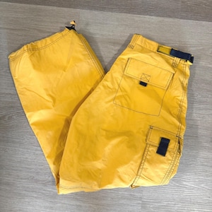 Vtg The Musso Co Cargo Pants Mens 2X Yellow Nylon Convertible Zip Off Gorpcore