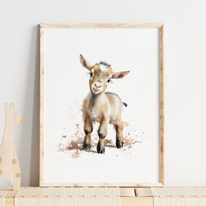 Baby Goat | Poster Children's room, baby room | Watercolor | Mural Baby | gift idea | art print | child picture