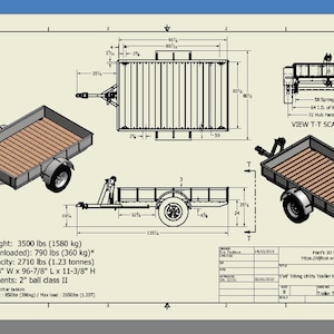 Utility 5x8 Tilt Open Box Trailer fabrication Instructions Plans 1.22 ton load