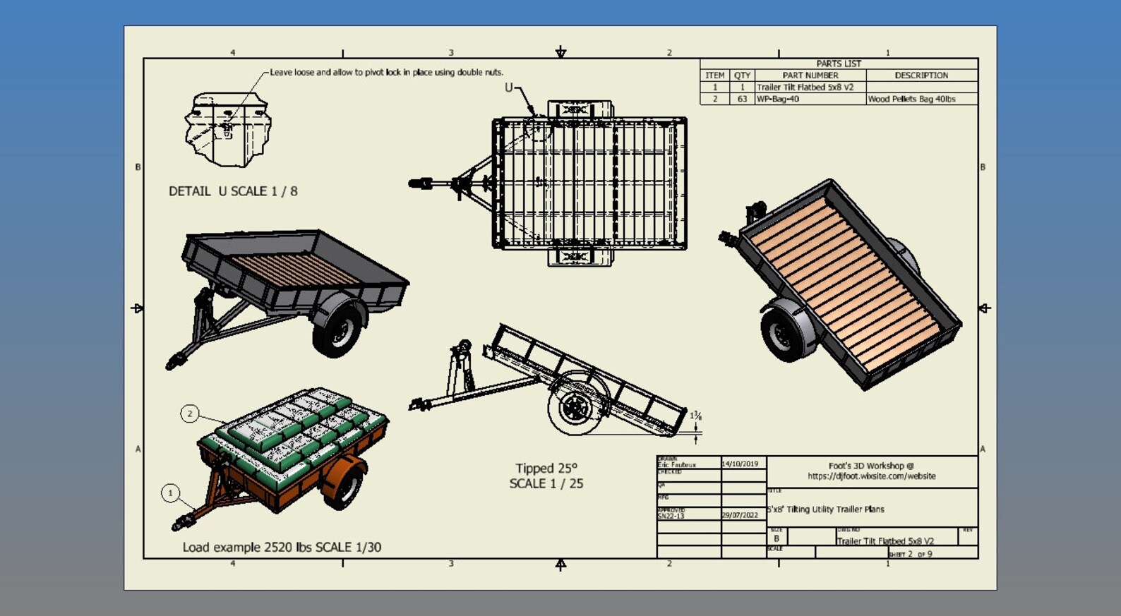 Trailer Loading Plan.pdf Utility 5x8 Tilt Open Box Trailer Fabrication Instructions Plans 1.22 ...