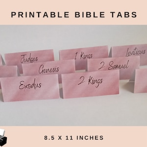 Printable Bible Tabs | 2 in 1 Bundle  | 8.5 x 11 inches | Pink Patterned