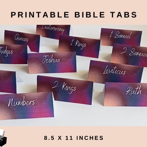 Printable Bible Tabs | 2 in 1 Bundle  | 8.5 x 11 inches | Mixed Color Pattern