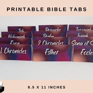 Printable Bible Tabs | 2 in 1 Bundle | 8.5 X 11 Inches | Mixed Color ...