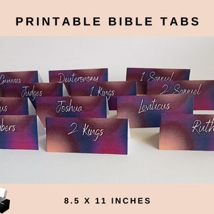 Printable Bible Tabs | 2 in 1 Bundle | 8.5 X 11 Inches | Mixed Color ...