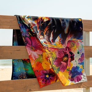 Summer Fun Essential, Luxury Beach Towel, Soft and Absorbent, Vibrant Design, Perfect for Pool,