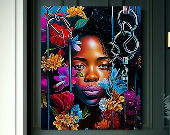 Colorful Black Art Print, Home Decor, Wall Art, Gift for Her