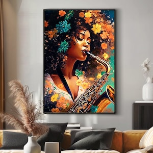 Black Art Canvas Wrap, Afrocentric Gift, Vertical Frame, Gift for Art Enthusiasts, Home Decoration