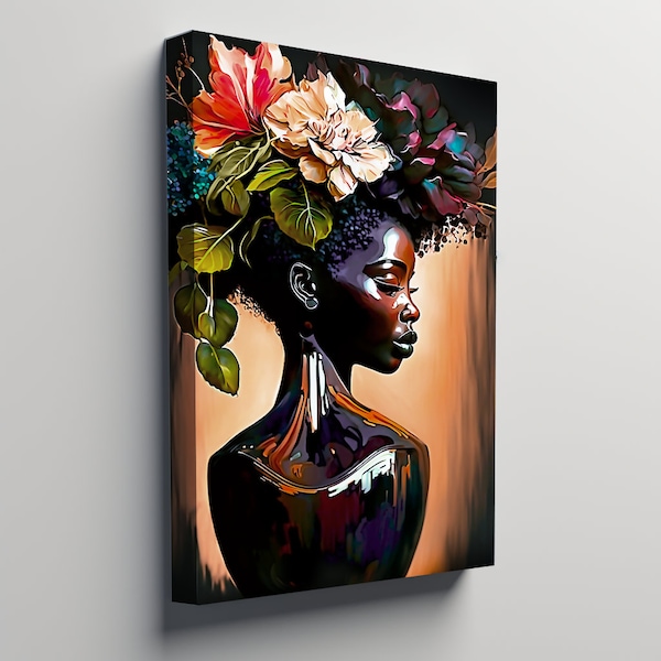 Flower Vase Digital Black Art Canvas Abstract Art Digital Art Canvas Gallery Wraps