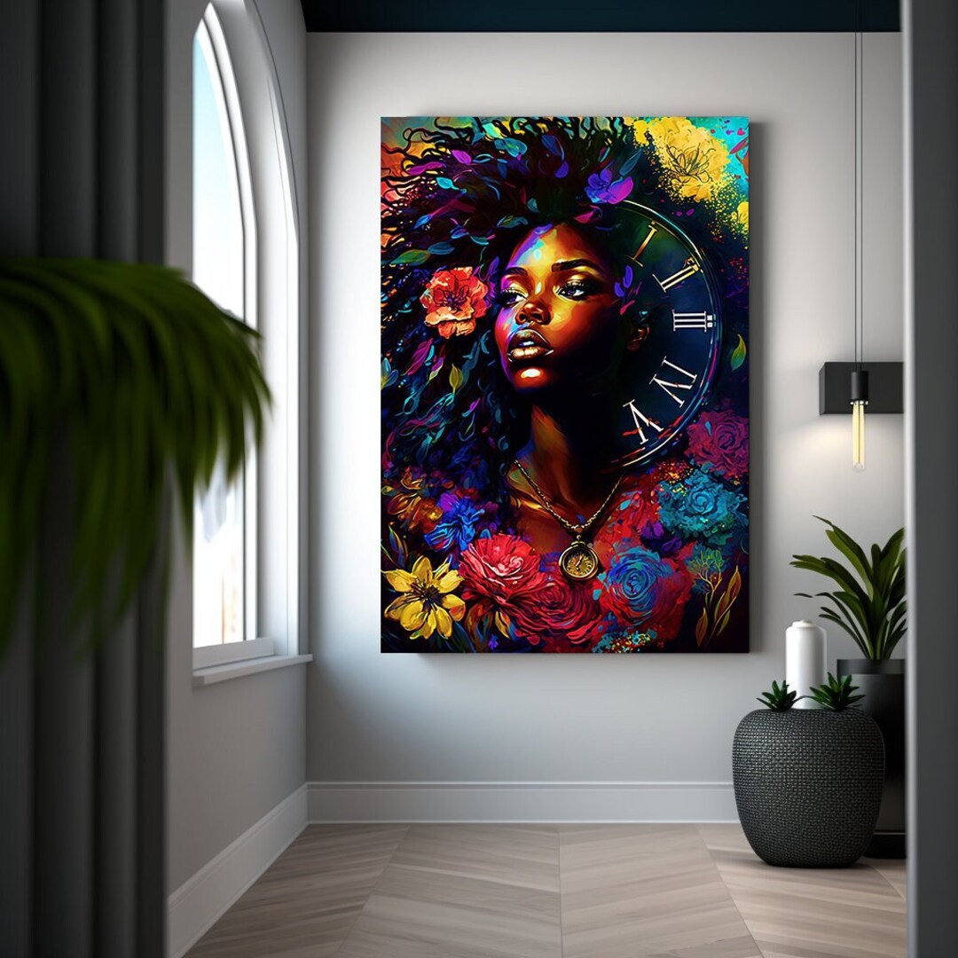 Black Art Decor Gift for Her Art Print Abstract Art Digital Art Print