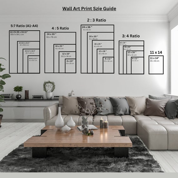 Wall Art Size Guide, Frame Sizes Guide, Poster Size Guide, Print Size