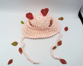 Autumn cat hat. Pet accessories. Unique and adorable Hat for small pets. Crochet hat.