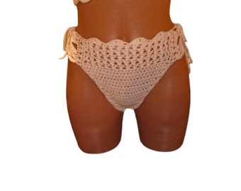 Crochet swimsuit. Crochet bottom. Handmade boho beachwear.