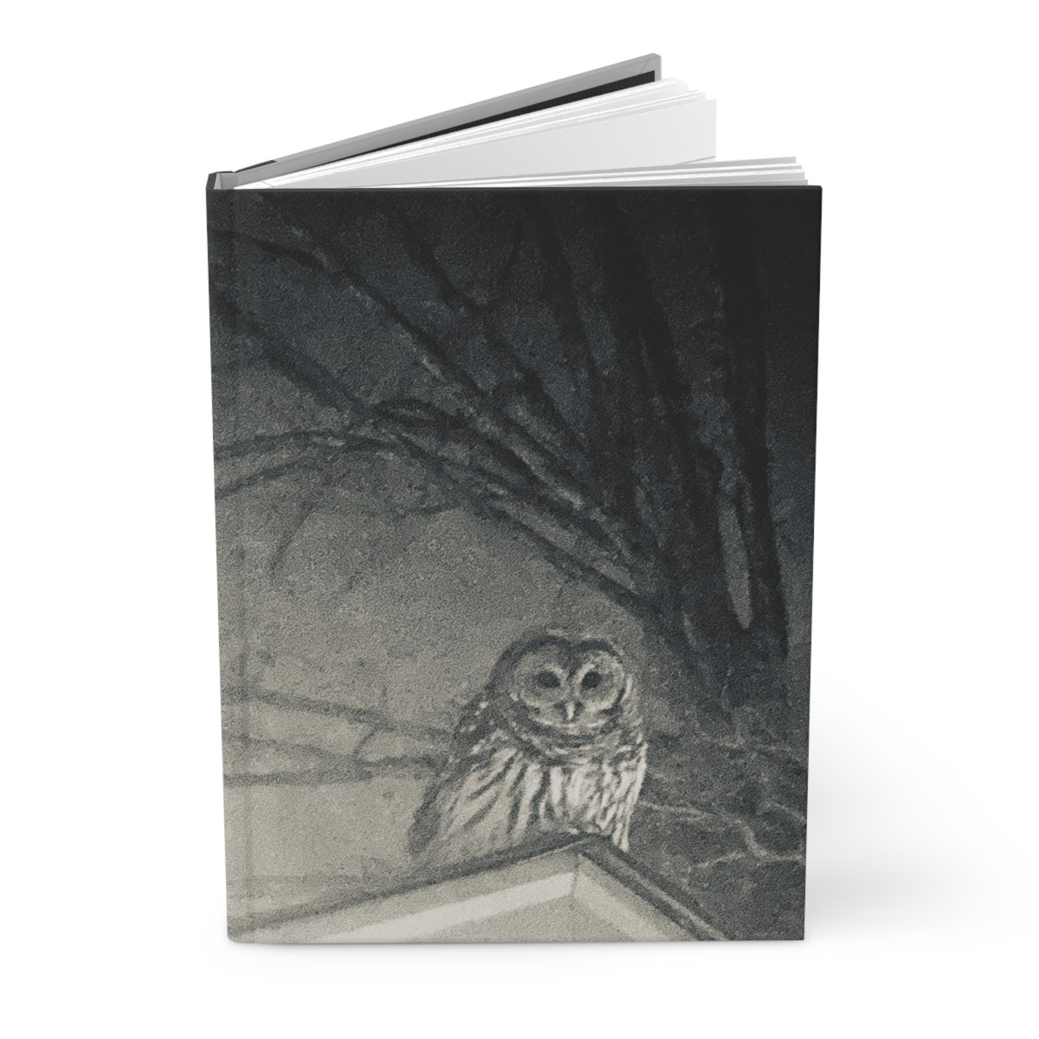 Owl Hardcover Journal, Barred Owl Matte Cover, Nature Lover Notebook, Wildlife Diary, Bird Watcher G