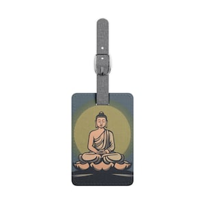 Yoga namaste Saffiano Polyester Luggage Tag, Rectangle