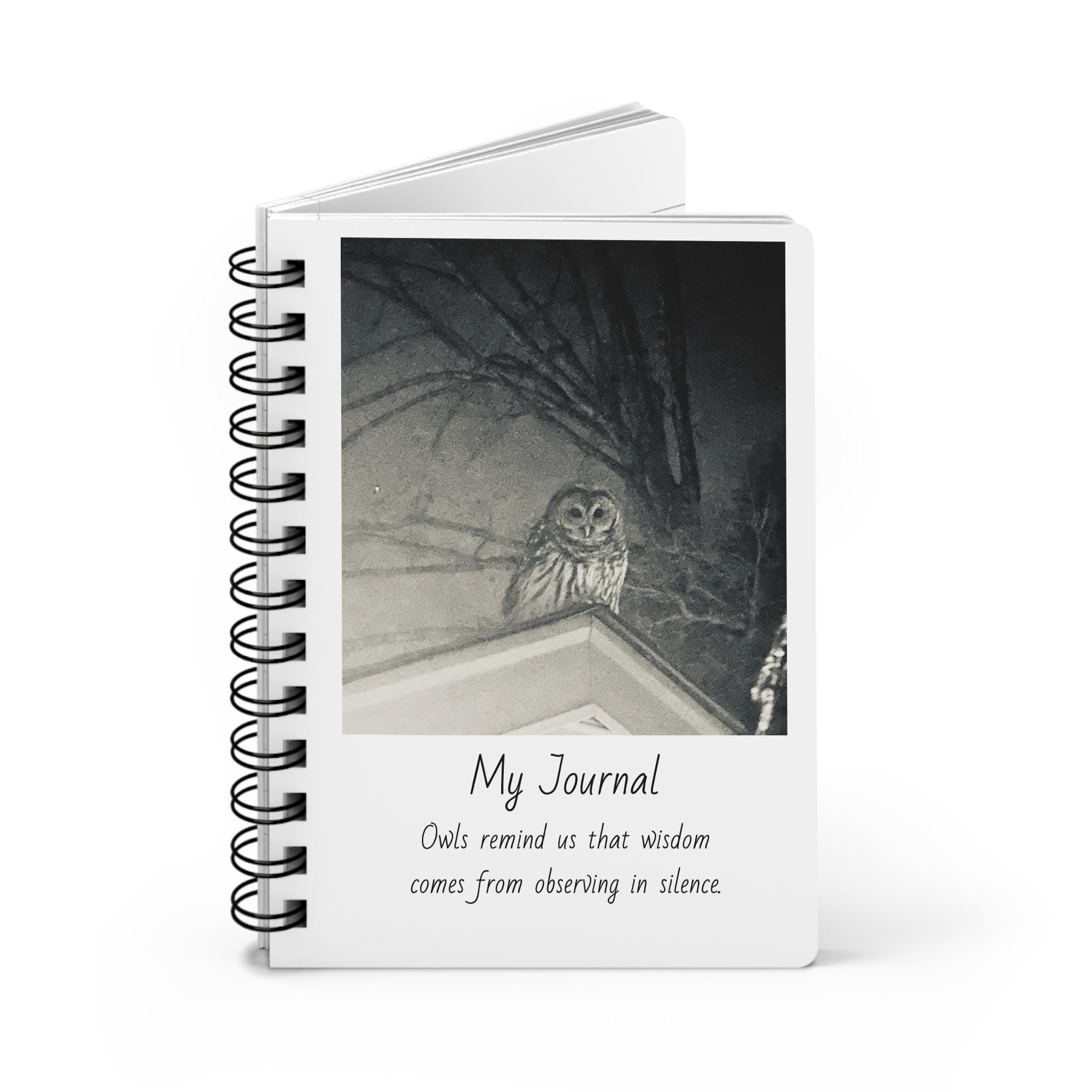 Owl Journal, Notebook, Diary, Writing Pad, Lined Pages, Bird Lover's Gift