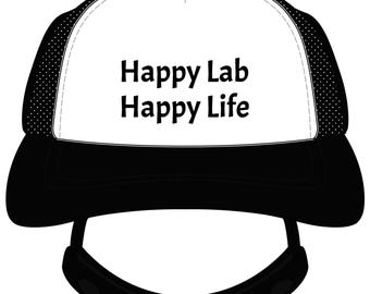 Happy Lab Casquette Trucker en mousse pour chien Happy Life | Bonnet labrador retriever